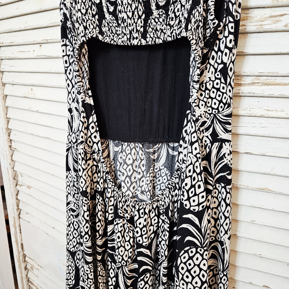 Reitmans Pineapple Print Open Back Midi Dress Medium - Picture 11 of 16